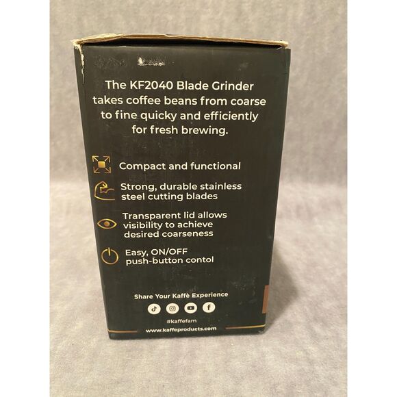 Kaffe Coffee Grinder Electric Stainless Steel‎ Blade White Grinds 3 Sizes NEW - Picture 4 of 4